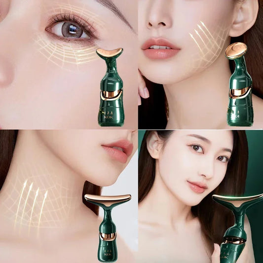 Aparelho 3 em 1 Lifting Facial – Massageador com EMS para Rosto, Olhos e Pescoço - Serena Store